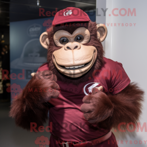 Maroon Chimpanzee mascot...