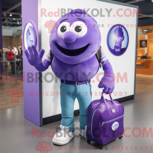 Purple Handball Ball mascot...