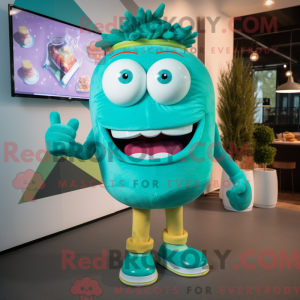 Turquoise Burgers mascot...