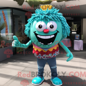 Turquoise Burgers mascot...