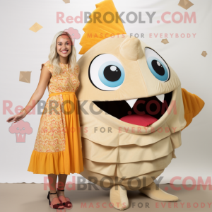 Beige Fish Tacos maskot...