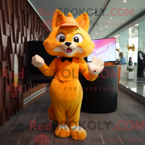 Orange Cat mascot costume...