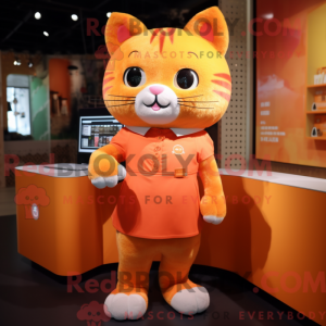 Oranje kat mascotte kostuum...