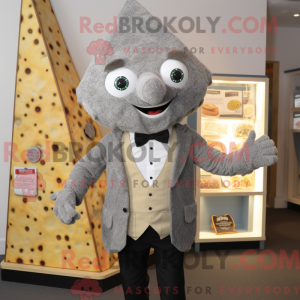 Gray Pizza Slice mascot...