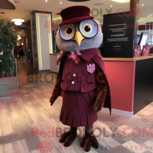 Maroon Owl mascot costume...