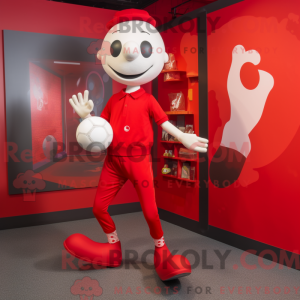 Red Juggle mascot costume...