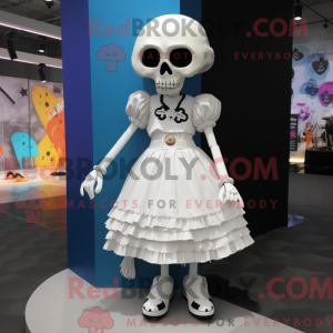 White Skull maskot drakt...