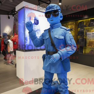 Blue Army Soldier mascot...