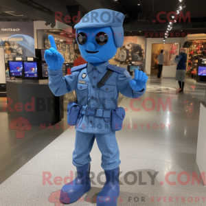 Blue Army Soldier mascot...