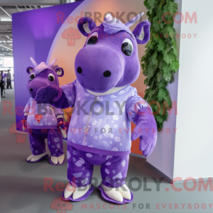 Purple Tapir mascot costume...