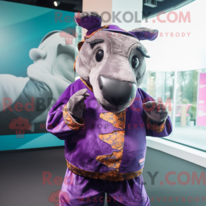 Purple Tapir mascot costume...