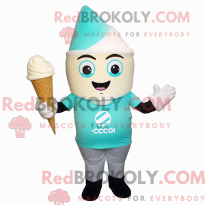 Cyan Ice Cream Cone mascot...