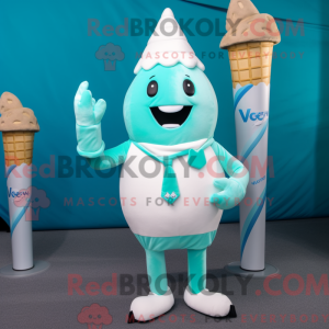 Cyan Ice Cream Cone mascot...