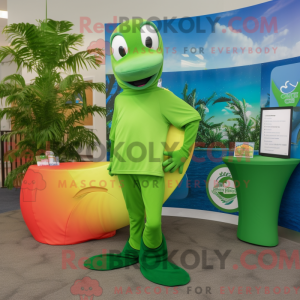 Lime Green Dolphin mascot...