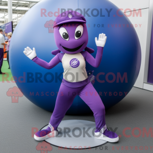 Purple Baseball Ball mascot...