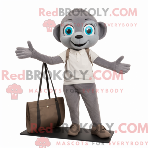 Gray Trapeze Artist mascot...