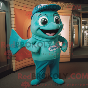 Turkis laks maskot drak...