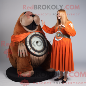 Rust Walrus mascot costume...