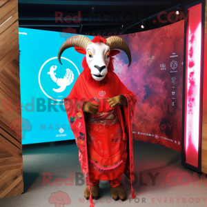 Red Goat mascot costume...