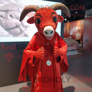 Rød ged maskot kostume...
