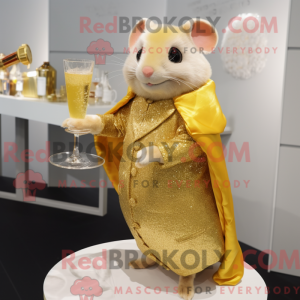 Guld hamster maskot kostume...