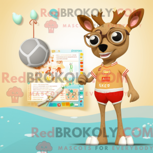 Beige Roe Deer mascot...