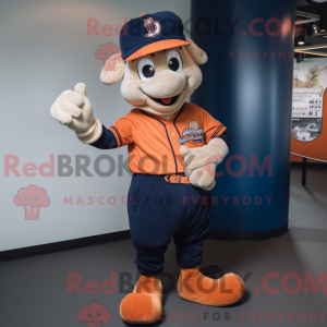 Navy Orange mascot costume...