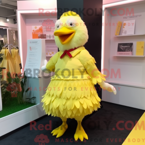 Citrongul kylling maskot...