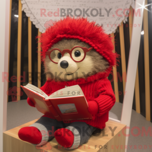 Red Hedgehog maskot kostume...