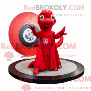 Rød Hydra maskot kostume...