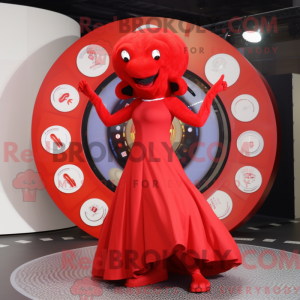 Red Hydra mascot costume...