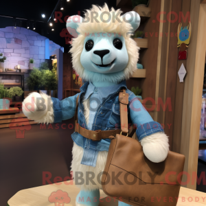 Blå Alpaca maskot kostume...