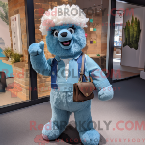 Blue Alpaca mascot costume...