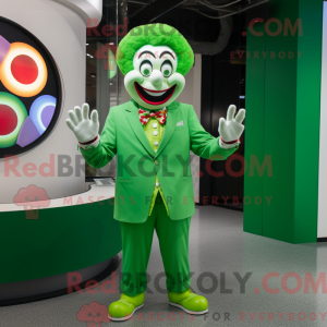 Green Clown mascot costume...