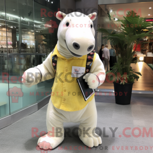 Cream Tapir mascot costume...