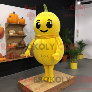 Lemon Yellow Pumpkin mascot...