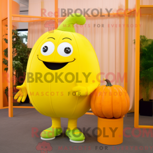 Lemon Yellow Pumpkin mascot...