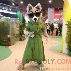 Olive Wolf maskot kostume...