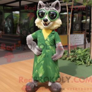 Olive Wolf-maskotdraktfigur...