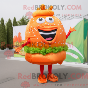 Orange hamburger maskot...