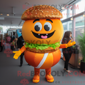 Orange hamburger maskot...