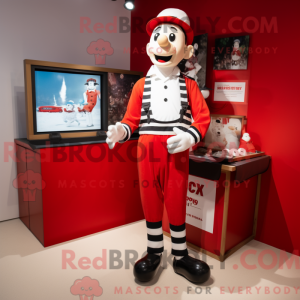 Red Mime mascot costume...