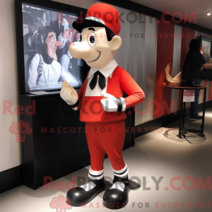 Red Mime mascot costume...