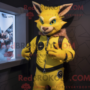 Yellow Chupacabra mascot...
