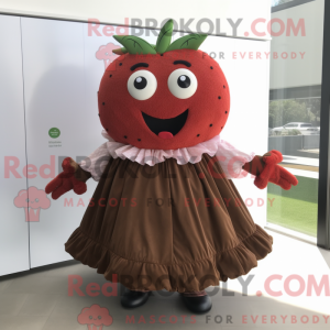 Brown Strawberry mascot...