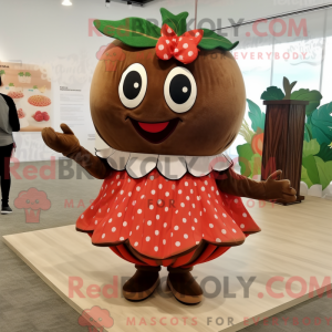 Brown Strawberry mascot...