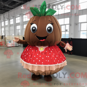 Brown Strawberry mascot...