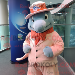 Pfirsich-Delfin-Maskottchen...