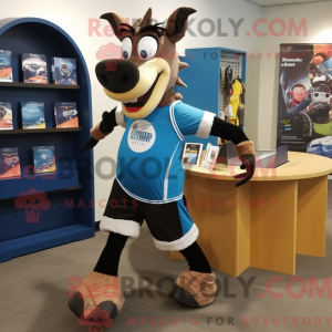 Blå Okapi maskot kostume...