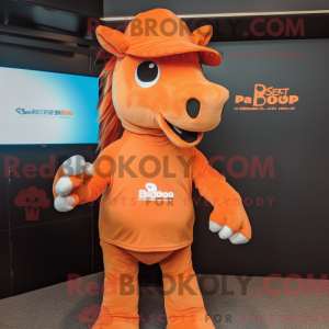 Orange Horse mascot costume...